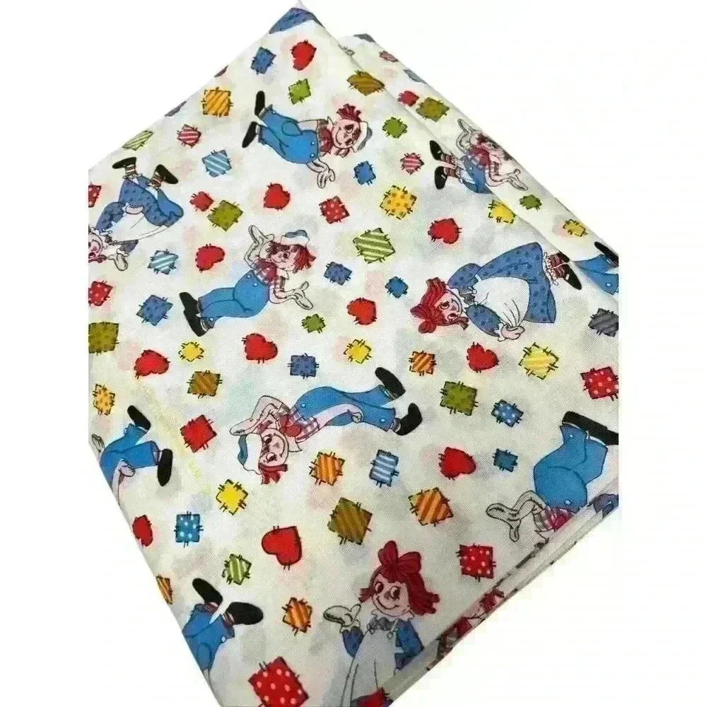 Vintage Raggedy Ann & Andy Fabric by Bobbs-Merrill Co., Inc 1978 6 3/4 Yards